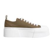 Dolce & Gabbana Brun Vit Canvas Låg Topp Sneakers Brown, Dam