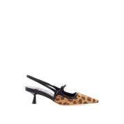 Jimmy Choo Leopardmönstrade Läderpumps med Spetsig Tå Black, Dam