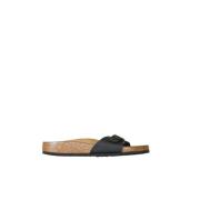 Birkenstock Eko-läder anatomisk toffel med spänne Black, Dam