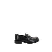 Acne Studios Svart Borstad Läder Loafers Black, Dam