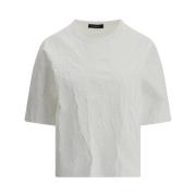 Fabiana Filippi Spricka Effekt Bomull T-shirt Kvinnor White, Dam