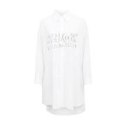 MM6 Maison Margiela Vit Bomull Signatur Nummer Klänning White, Dam