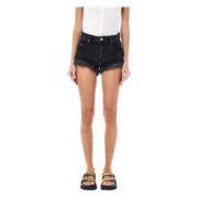 Isabel Marant Étoile Svarta Denim Mini Shorts Black, Dam