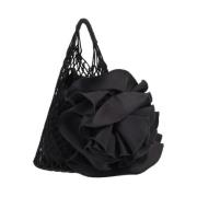 Magda Butrym Mesh Bucket Handväska med Silkeblomma Black, Dam