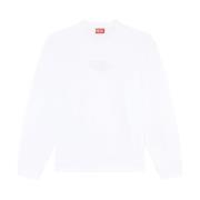 Diesel Klassisk vit sweatshirt för män White, Herr