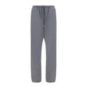 The Row Bomull Jogger Sweatpants med Dragsko i Midjan Gray, Dam