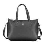 Tommy Hilfiger Elegant Svart Handväska med Mångsidiga Remmar Black, Da...