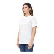 Elisabetta Franchi Vit kortärmad bomullst-shirt med strass White, Dam