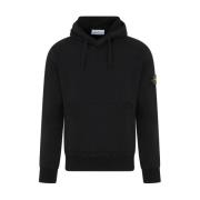 Stone Island Svart Huva Tröja Casual Stil Black, Herr