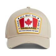 Dsquared2 Logo Patch Beige Bomullshatt Beige, Herr