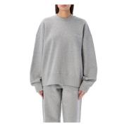 The Attico Grå Melange Stickat med Logo Fleece Gray, Dam