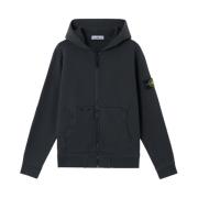 Stone Island Grå hel dragkedja huvtröja diagonal struktur Gray, Herr