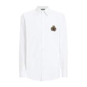 Dolce & Gabbana Vit Skjorta med Heraldisk Patch White, Herr