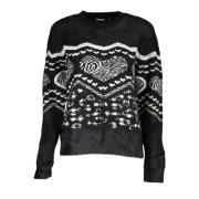 Desigual Svart Långärmad Högkrage Tröja Black, Dam