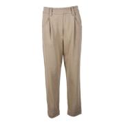 Brunello Cucinelli Elegant Byxor i Bomullsblandning Brown, Dam