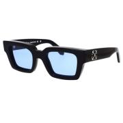 Off White Virgil 11040 Silver Logo Solglasögon Black, Unisex