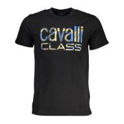 Cavalli Class Svart T-shirt Kortärmad Herr Black, Herr