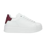 Gaëlle Paris Vit Sneaker med Bordeaux Gummibak White, Dam