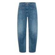 Cambio Ocean Relaxed Carrot-Fit Cropped Jeans Blue, Dam