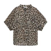 SoSUE Leopardmönstrad Sommarblus Brown, Dam