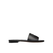 Bally Läder Platta Sandaler Black, Dam