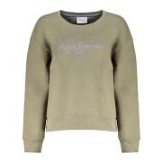 Pepe Jeans Grön sweatshirt med lång ärm och tryck Green, Dam