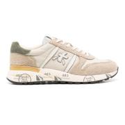 Premiata Beige Mocka Nylon Sneakers Beige, Herr