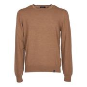 Fay Brun Crew Neck Tröja Brown, Herr