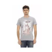 Trussardi Konstnärlig Grå Bomullsblandad T-shirt Gray, Herr