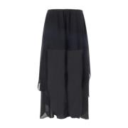 Chloé Silkesbyxor med Asymmetrisk Hem Black, Dam