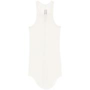 Rick Owens Ecru Ärmlös Top med Scoop Neck White, Dam