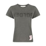 Golden Goose Logo-print Bomull T-shirt i Grå Gray, Dam