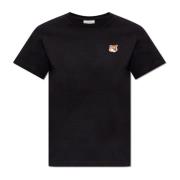 Maison Kitsuné T-shirt med logotyp Black, Dam