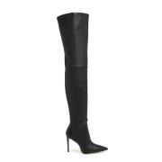 Stuart Weitzman Snygg Over-Knee Stretch Boot Black, Dam