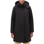 Woolrich Tech Softshell Duck Down Chevron Coat Black, Herr