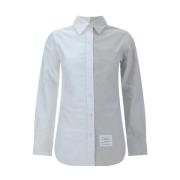 Thom Browne Monogram Patch Bomullsskjorta med Klassisk Krage White, Da...