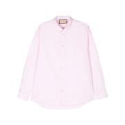 Gucci Broderad Oxford-skjorta i bomull Pink, Dam