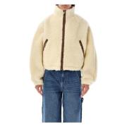 Isabel Marant Étoile Ecru Teddy Bomber Ytterkläder Beige, Dam