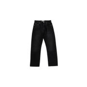 Studio Nicholson Svarta Riso jeans, rak modell, 5 fickor Black, Herr