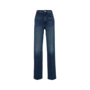 Mother Zip Heel Stretch Denim Jeans Blue, Dam