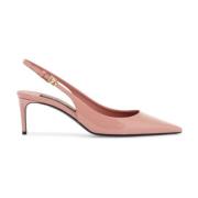 Dolce & Gabbana Rosa Lackläder Stiletto Slingback Pink, Dam