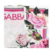 Dolce & Gabbana Sidenscarf med blommotiv White, Dam