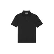 Saint Laurent Ekologisk Bomull Kortärmad Polotröja Black, Herr