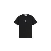 Stone Island Bomull Jersey T-shirt med Broderat Logotyp Black, Herr