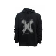 John Richmond Svart Bomull Polyester Hoodie Uma24070Fe Black, Herr