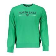 North Sails Grön sweatshirt med långa ärmar och tryck Green, Herr