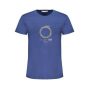 Trussardi Blå Bomull Tryck Logo T-shirt Blue, Herr