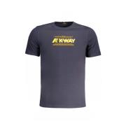 K-Way Blå T-shirt med korta ärmar och logotyp Blue, Herr