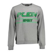 Plein Sport Grå Långärmad Sweatshirt med Tryck Gray, Herr