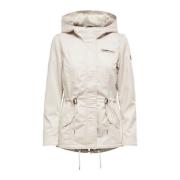 ONLY Beige Hooded Zip Blazer med Fickor Beige, Dam